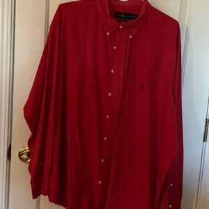 Ralph Lauren Men's Classic Red Button Down Shirt